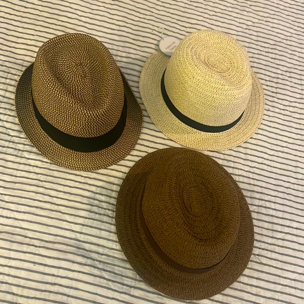 3 Fedora style beach hats